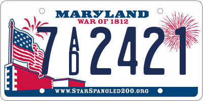 MD license plate 7AD2421