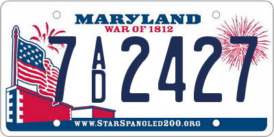 MD license plate 7AD2427