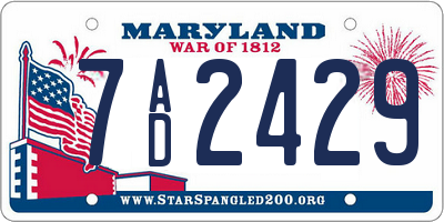 MD license plate 7AD2429