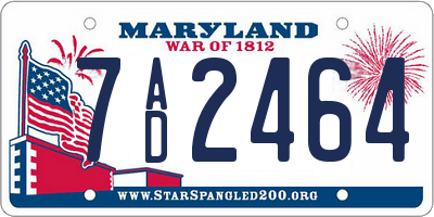 MD license plate 7AD2464