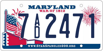 MD license plate 7AD2471