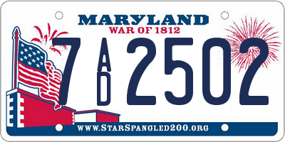 MD license plate 7AD2502