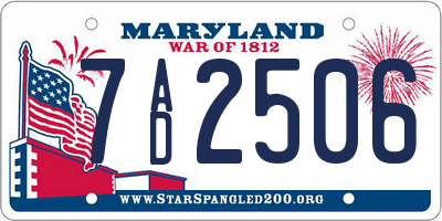 MD license plate 7AD2506