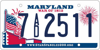 MD license plate 7AD2511