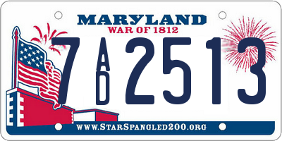 MD license plate 7AD2513