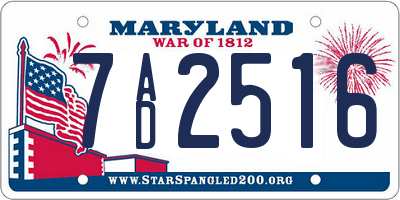 MD license plate 7AD2516