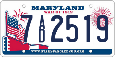 MD license plate 7AD2519