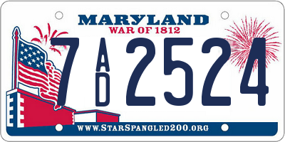 MD license plate 7AD2524