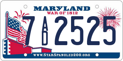 MD license plate 7AD2525