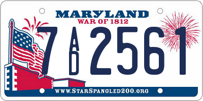 MD license plate 7AD2561