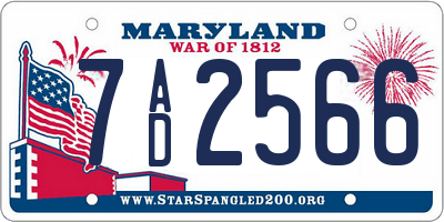 MD license plate 7AD2566
