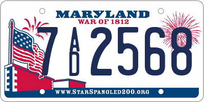 MD license plate 7AD2568