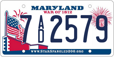 MD license plate 7AD2579