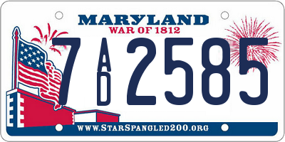 MD license plate 7AD2585