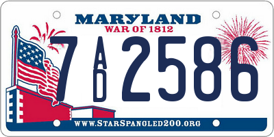 MD license plate 7AD2586