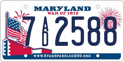 MD license plate 7AD2588