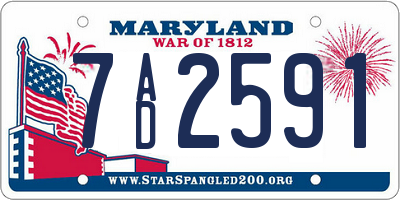 MD license plate 7AD2591
