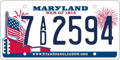 MD license plate 7AD2594