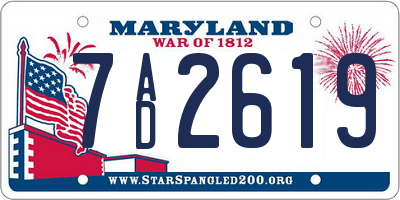 MD license plate 7AD2619