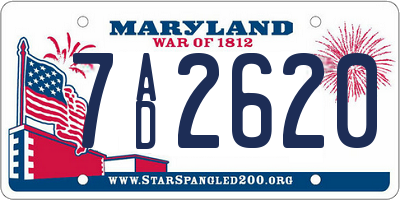 MD license plate 7AD2620