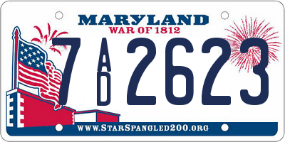 MD license plate 7AD2623