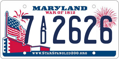 MD license plate 7AD2626
