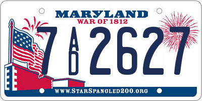MD license plate 7AD2627