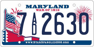 MD license plate 7AD2630