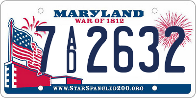 MD license plate 7AD2632