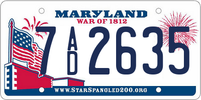 MD license plate 7AD2635