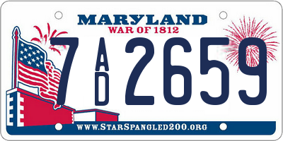 MD license plate 7AD2659