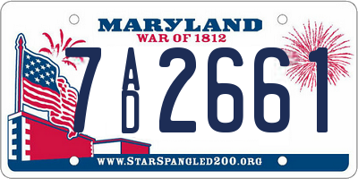 MD license plate 7AD2661