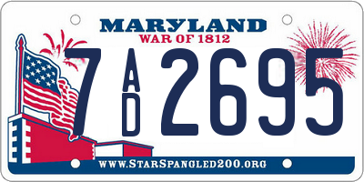 MD license plate 7AD2695