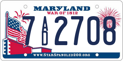 MD license plate 7AD2708