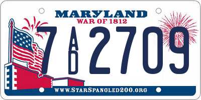 MD license plate 7AD2709