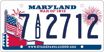MD license plate 7AD2712
