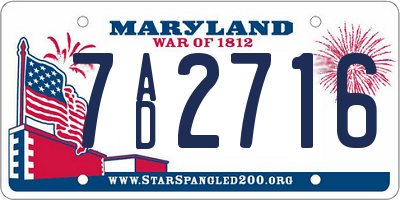 MD license plate 7AD2716