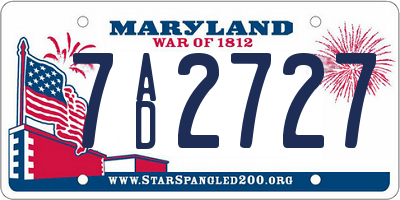 MD license plate 7AD2727