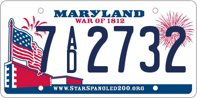 MD license plate 7AD2732