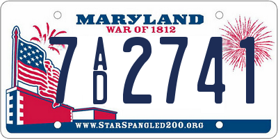 MD license plate 7AD2741