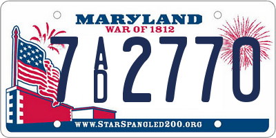 MD license plate 7AD2770