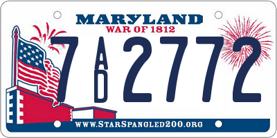 MD license plate 7AD2772