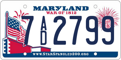 MD license plate 7AD2799