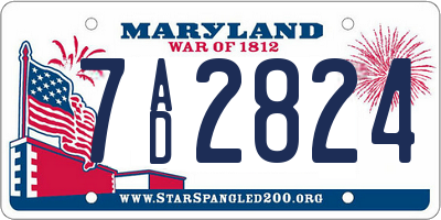 MD license plate 7AD2824