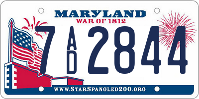 MD license plate 7AD2844