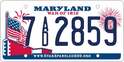 MD license plate 7AD2859