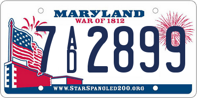 MD license plate 7AD2899