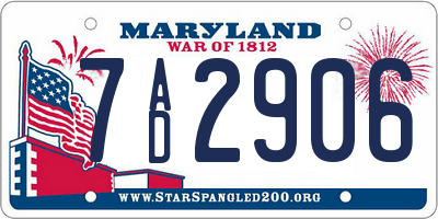 MD license plate 7AD2906