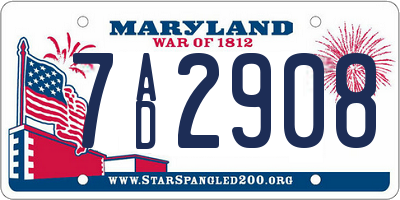 MD license plate 7AD2908