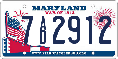 MD license plate 7AD2912